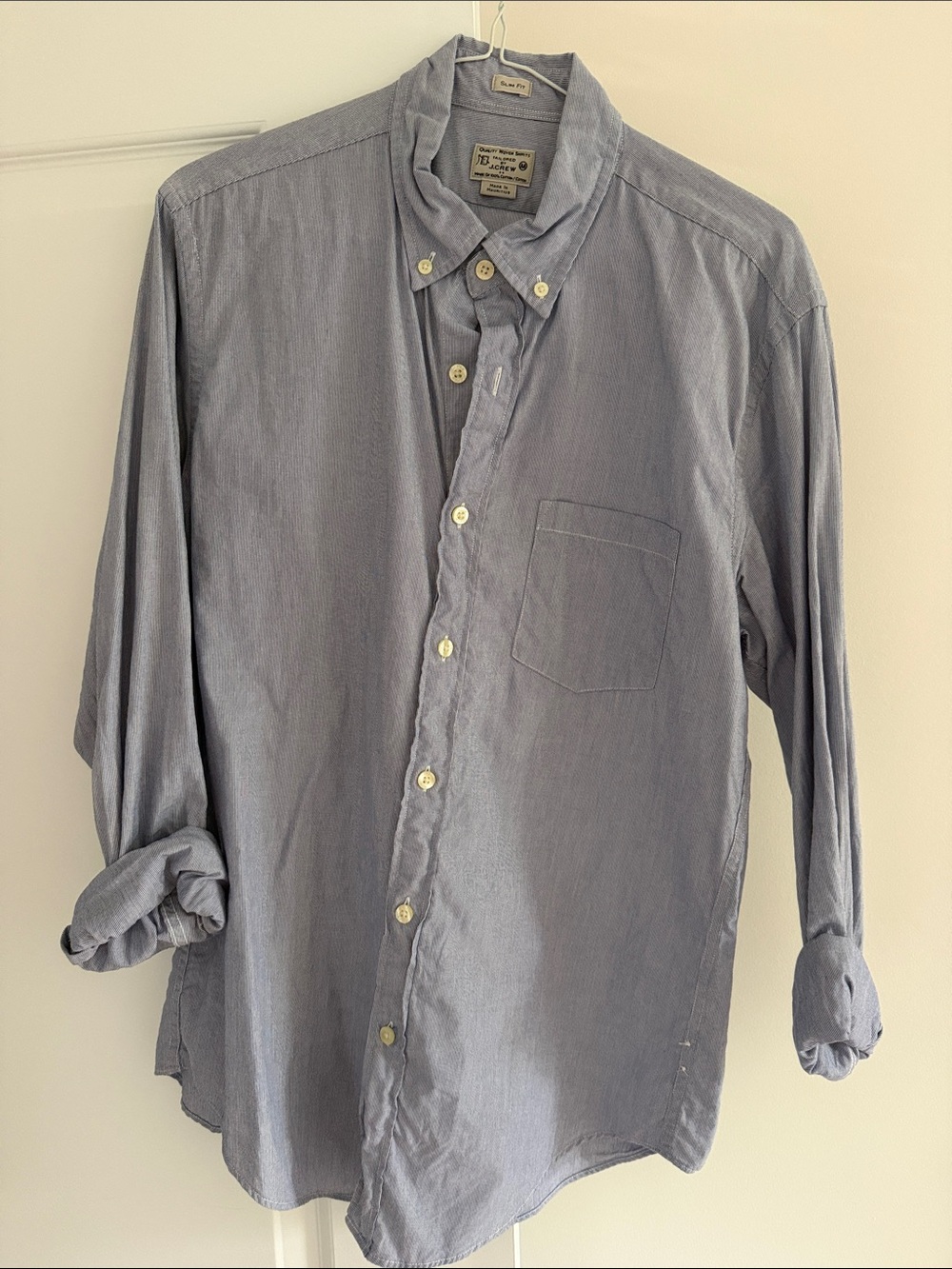 J. Crew Men's Pale Blue Cotton Button-Down Shirt